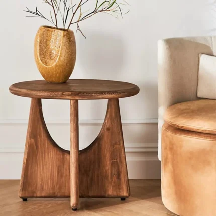 natural wood side table