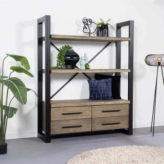 Storage Bookshelf With Metal Legs