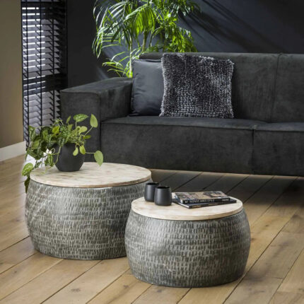 Round Damian Coffee Table Set of 2