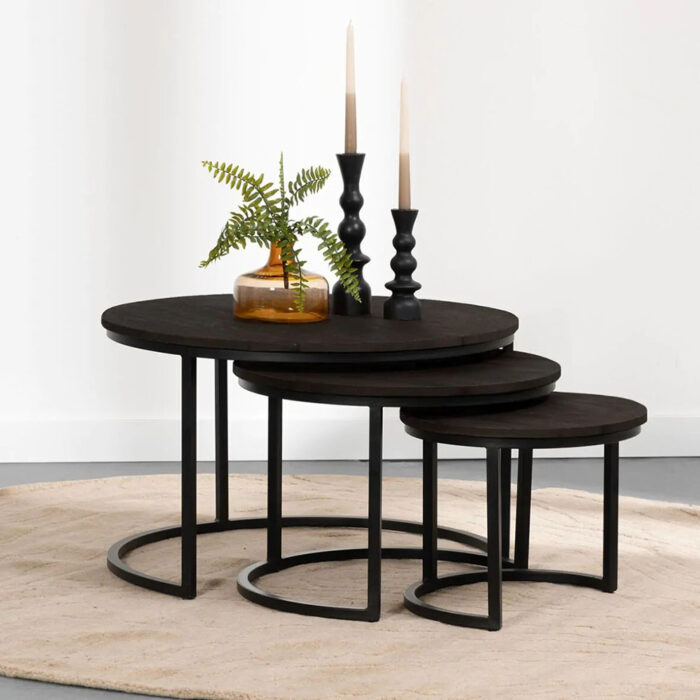 Round Coffee Table Set of 3