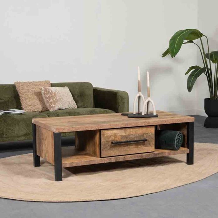 Wave Coffee Table With Metal Leg