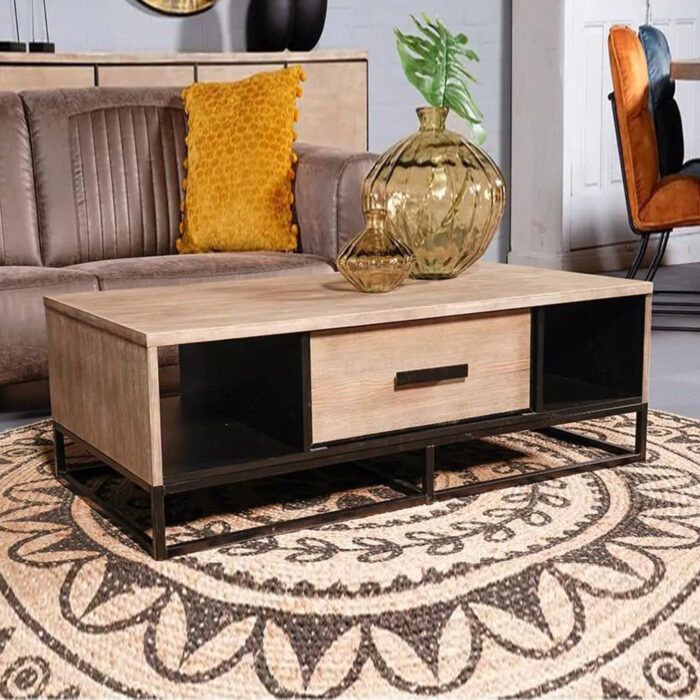 Edison Coffee Table With Metal Leg