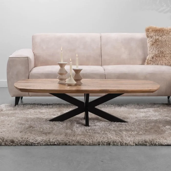 Harmony Haven Coffee Table With Metal Leg