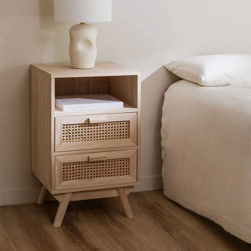 Ralik Bedside Table with Drawers