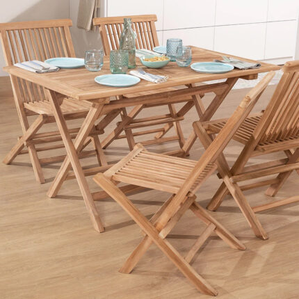 Pira Four Folding Seater Dining Set