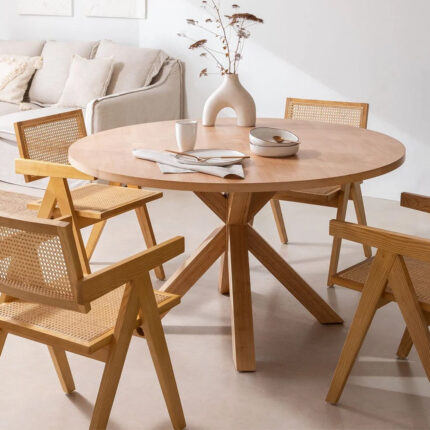 Pleven Four Chairs with Armrests and Dining Table Set